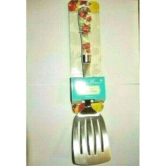 Pioneer Woman Vintage Floral Slotted Spatula Bakelite Handle Stainless Steel NEW - Picture 3 of 5